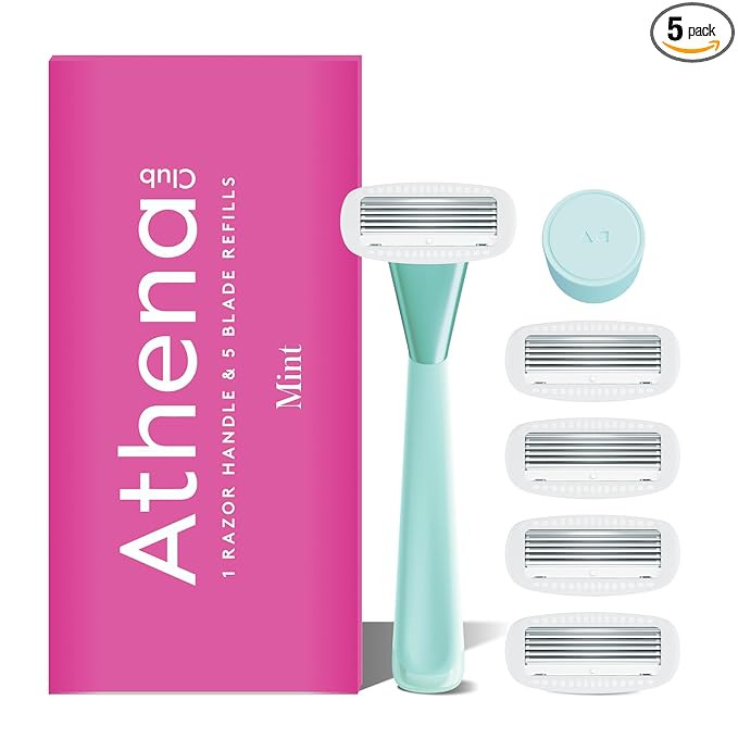 Athena Club Women’s Razor Kit, 5-Blade Cartridge Razor for Sensitive Skin, Serum-Infused Blades... | Amazon (US)