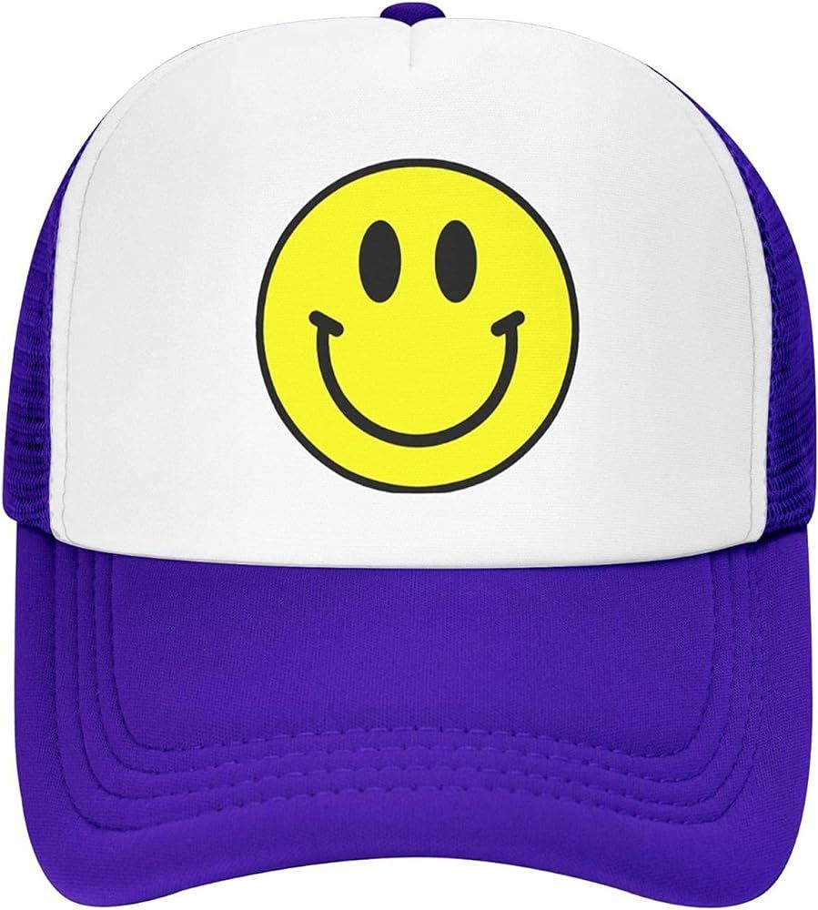 SeanAshby Yellow Logo Smile Adjustable Neon Foam Mesh Baseball Hat Pink Y2k Trucker Cap for Woman | Amazon (US)