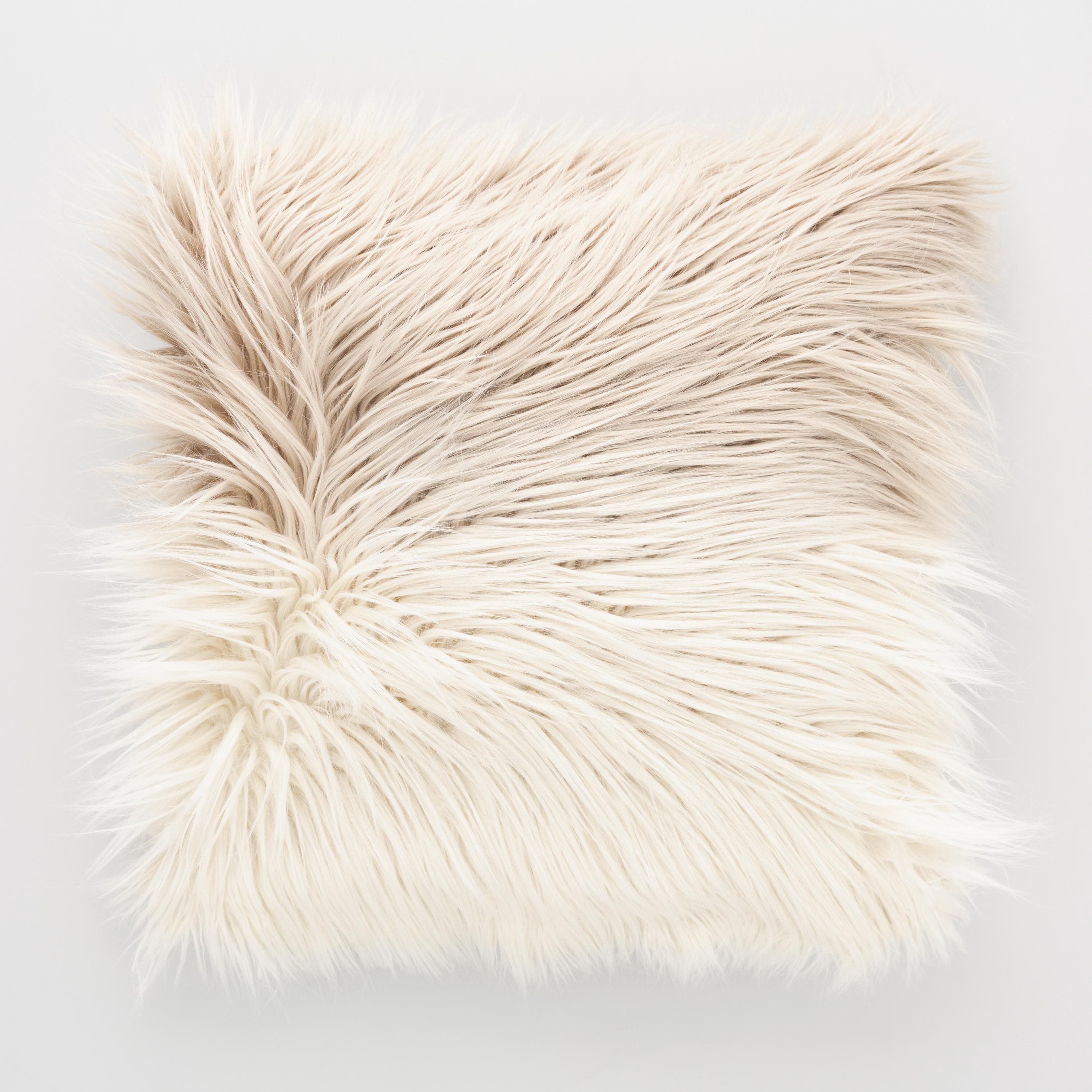 Mocha Ombre Mongolian Faux Fur Throw Pillow | World Market