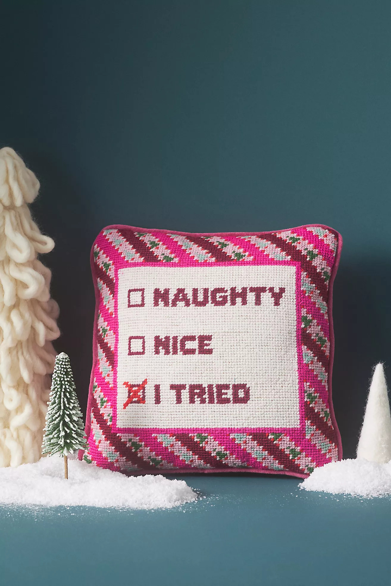 Furbish Studio Holiday Petite Needlepoint Pillow | Anthropologie (US)