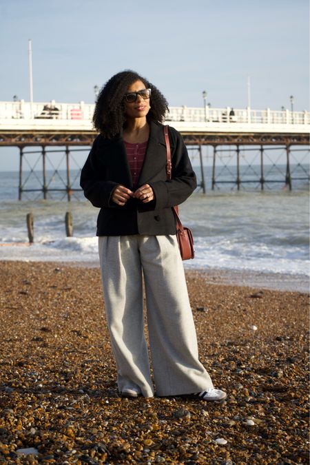 Cropped jacket and wide leg trousers. 

Winter outfit, petite style 

#LTKSeasonal #LTKover40 #LTKeurope