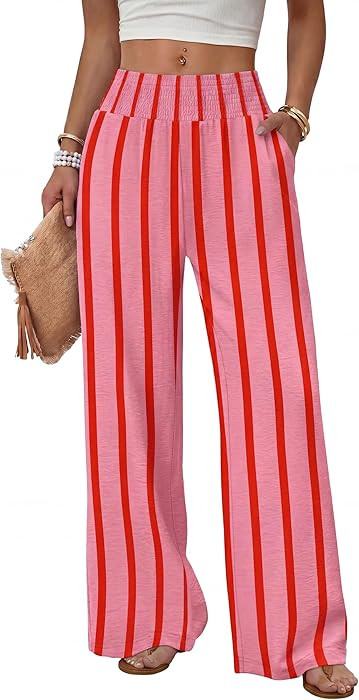 Sampeel Wide Leg Pants Woman High Waist Trousers with Pockets Casual Lounge | Amazon (US)