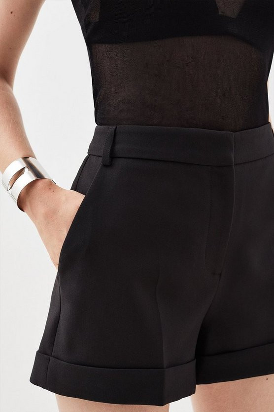 Compact Stretch Tailored Short | Karen Millen US