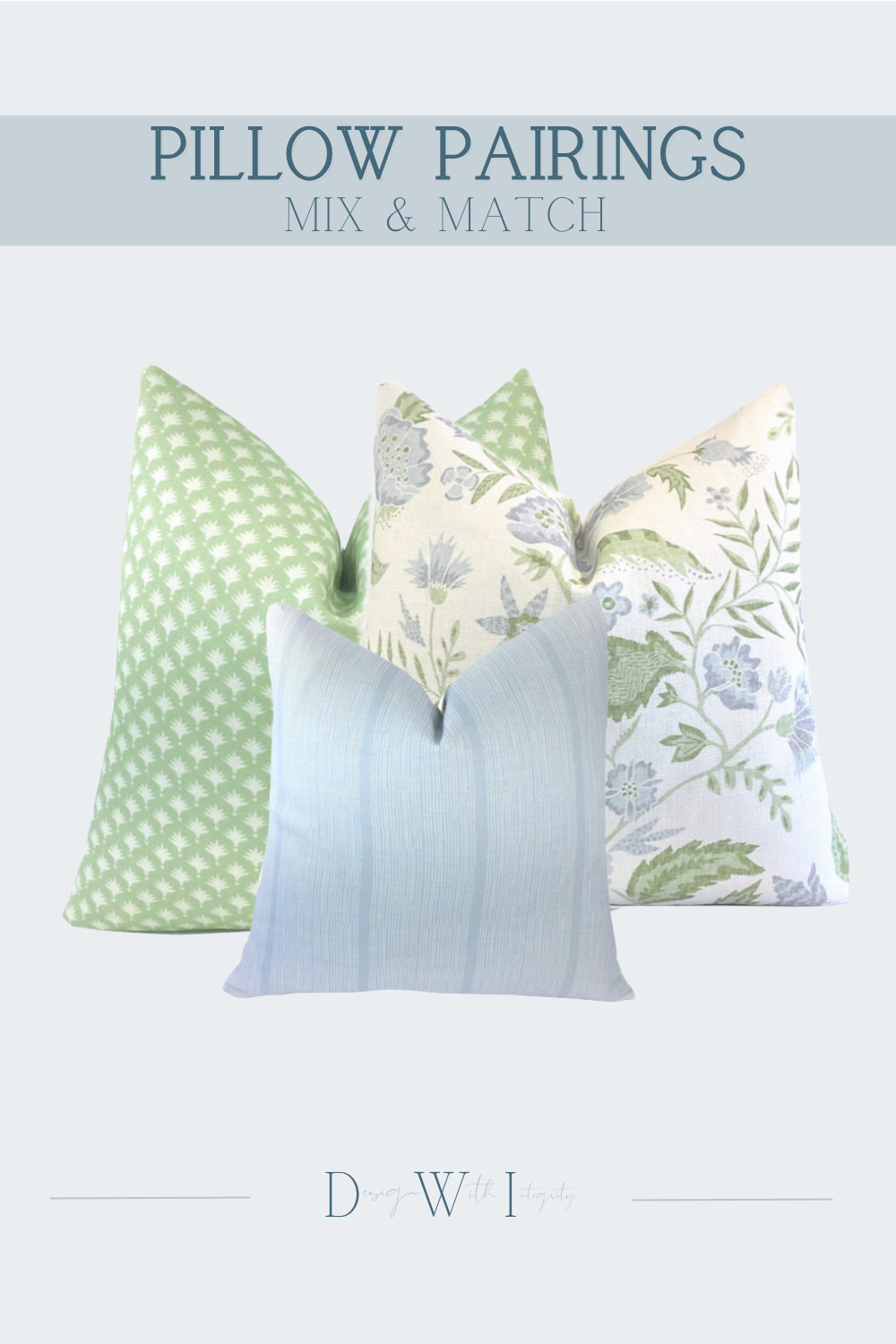 This pillow pairing captures the perfect balance between fresh and refined. The soft blue striped accent pillow introduces subtle texture, while the botanical floral print adds movement and organic charm. A light green patterned pillow rounds out the palette, bringing a gentle layer of contrast that feels collected rather than coordinated.

What makes this combination work so well is the mix of pattern scales and complementary hues. The larger floral motif creates a focal point, the geometric inspired print adds rhythm, and the textured stripe provides a quiet foundation. Together they create a light, airy look that feels timeless and effortlessly sophisticated.

Shop the full pillow pairing through my LTK to bring this designer layered look home.

#PillowPairings #LayeredInteriors #BlueAndGreenDecor #DesignerStyling #HomeDecorInspiration 

 #LTKHome