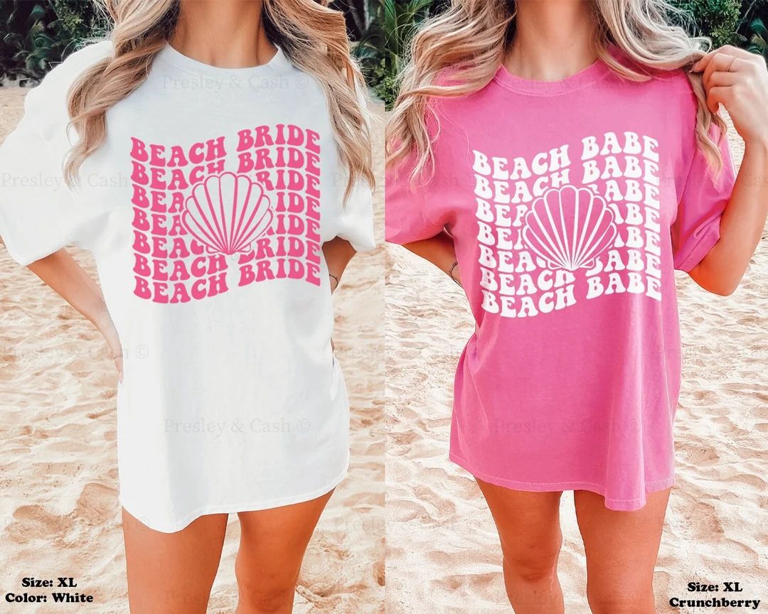 Beach Bachelorette Shirts Coastal Beach Bach Bride's Last Splash Mermaid Bachelorette Party Favor... | Etsy (US)