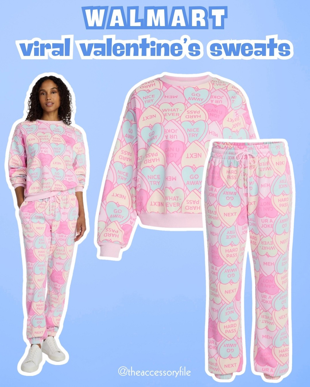The cutest valentines sweats separates! 

Valentines outfit, Walmart Finds, Walmart style, Walmart fashion 

#LTKFindsUnder100 #LTKHoliday #LTKFindsUnder50