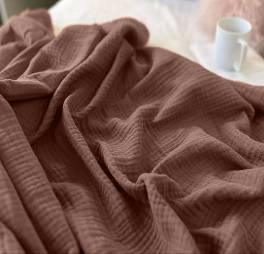 KyraHome 100% Organic Cotton 60"x80" Large Muslin Blanket for Adult Couch Kid, Pre-Washed Plant D... | Amazon (US)