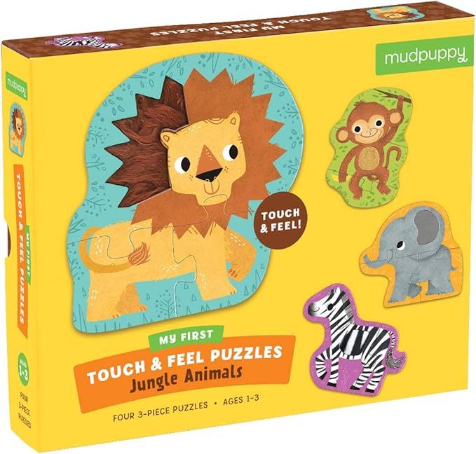 Mudpuppy Jungle Animals My First Touch & Feel Puzzle – Great for Kids Age 1-3 - 4 Animal Shaped... | Amazon (US)