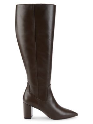 Point Toe Leather Knee High Boots | Saks Fifth Avenue OFF 5TH (Pmt risk)