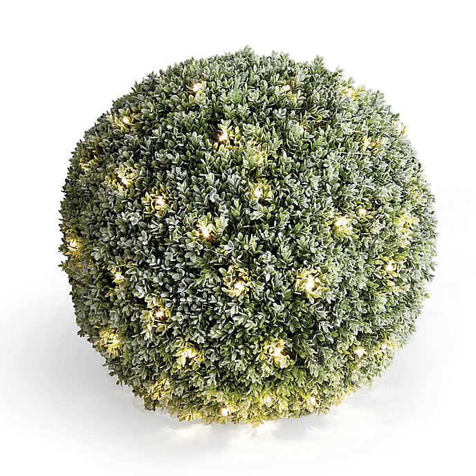 LED Freshly Fallen Boxwood Ball with Warm White Lights & UV Protection | Frontgate