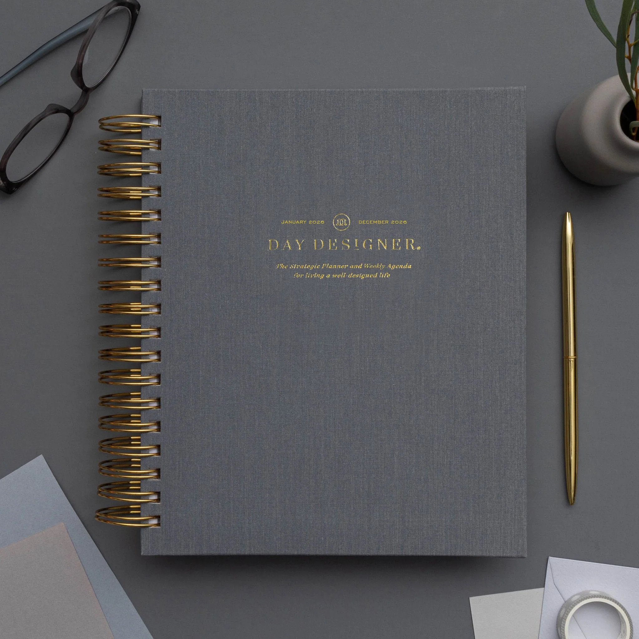 2026 Weekly Planner: Charcoal Bookcloth | Day Designer