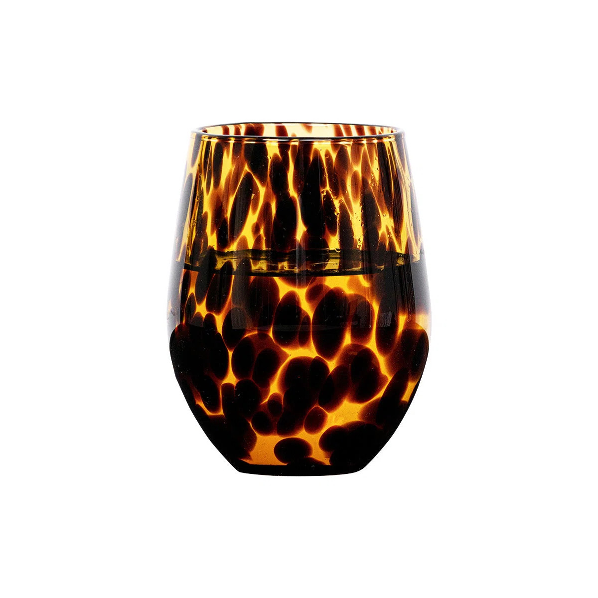Puro 15 oz. Stemless Wine Glass - Tortoiseshell | Wayfair North America