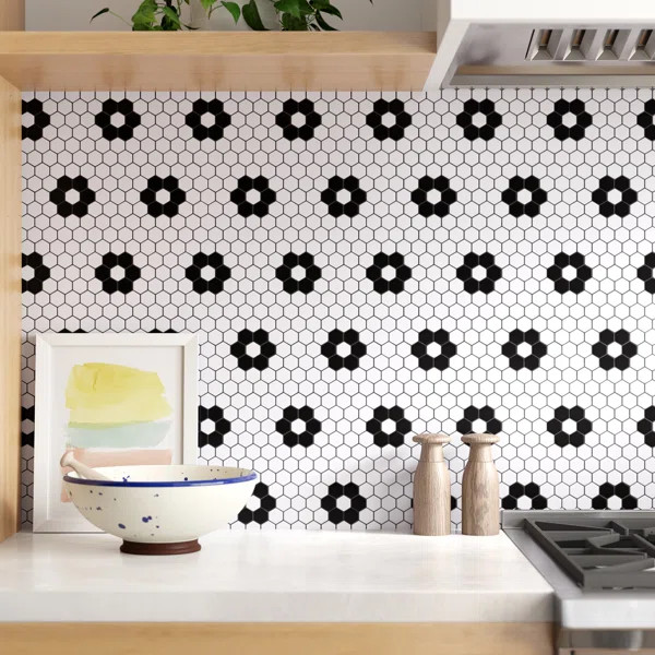 Value Series 1“ x 1" Porcelain Honeycomb Mosaic Wall & Floor Tile | Wayfair North America