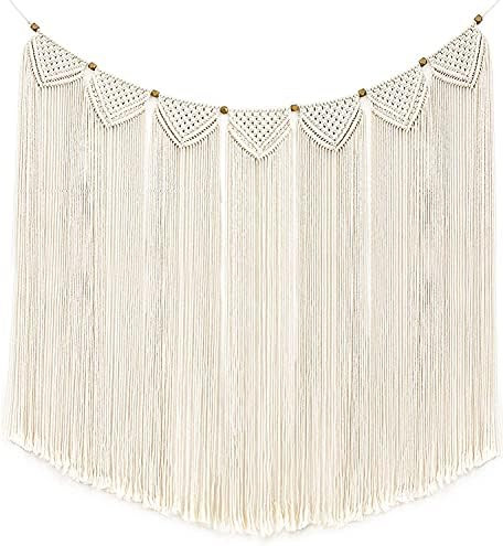 Mkono Large Macrame Wall Hanging Boho Tapestry Curtain Fringe Woven Bohemian Above Bed Wall Decor... | Amazon (US)