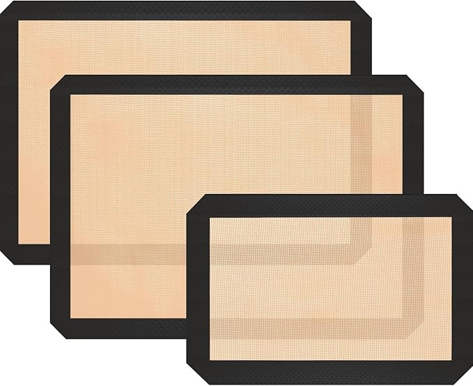 Silicone Baking Mat, 3 Pack Reusable Baking Mat, Non-Stick, Food Safe Silicone Mats for Baking, O... | Amazon (US)