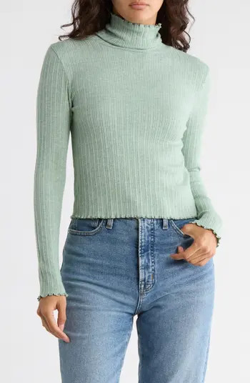 Madewell Ribbed Long Sleeve Turtleneck Crop Top | Nordstromrack | Nordstrom Rack
