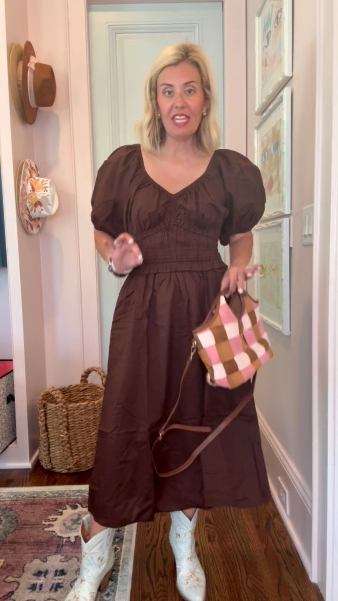 I have this dress in navy and when I saw the brown I had to have it!
Dress - xs 
Boots - 8 tts 

*code Catherine20 at Allie + Bess 


#LTKdayinmylife #LTKootd #LTKmomlife