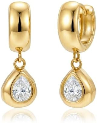 Trendy Gold Dangle Earrings for Women 14K Gold Silver Plated Chunky Drop Earring Statement Hoop H... | Amazon (US)