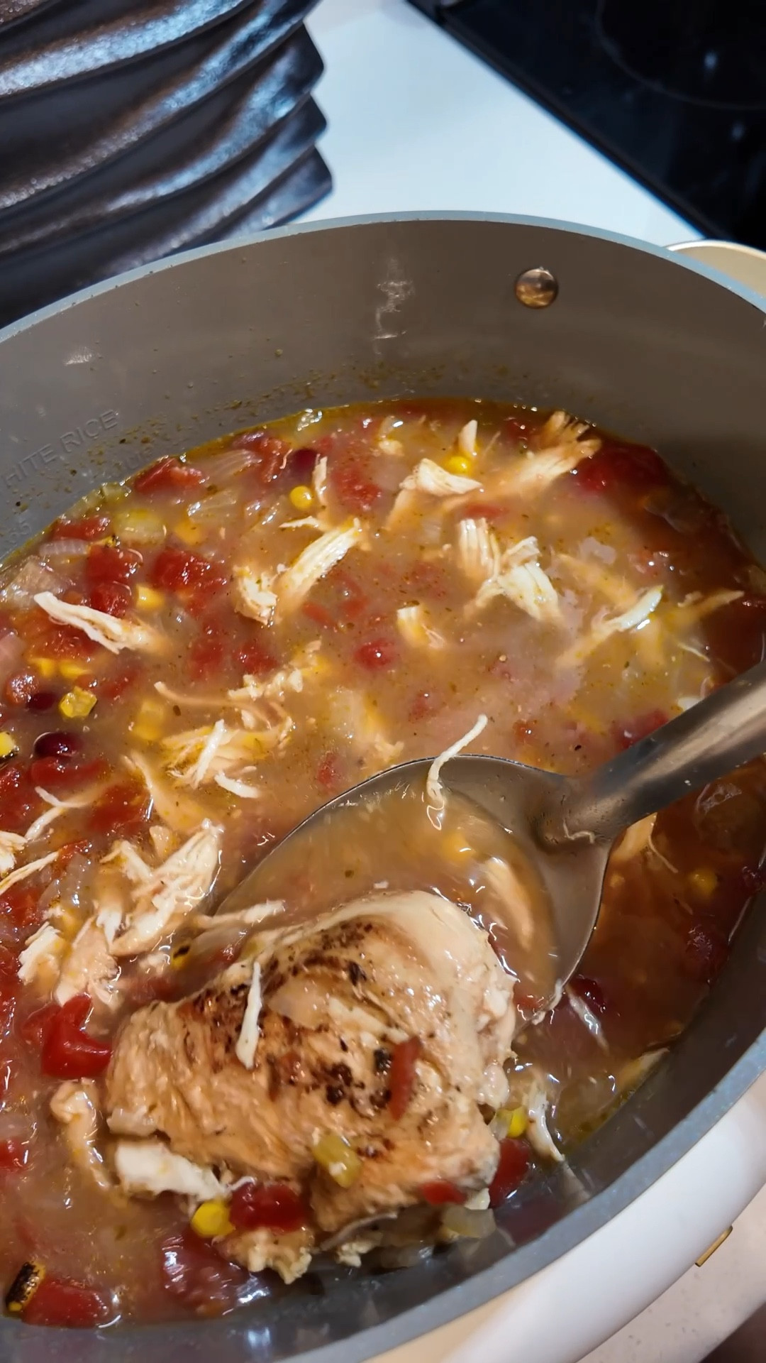 Here’s a slow cooker/ crock pot recipe for my people snowed in! Chicken Chili 🌶️ 

This was my first time tasting chicken chili and it was so good! 

Ingredients: 
Chicken Breast 
Diced tomatoes and chili
Beans of your choice 
Onion
Corn
Chicken Stock
White rice (optional, do you Ima do me!)
Seasoned well with your choice of Kinders flavor blends!

crockpot recipes, slow cooker recipes, dinner ideas, slow cooker
Dinner 

#dinnerideas #crockpot #chickenchili

#LTKfoodie