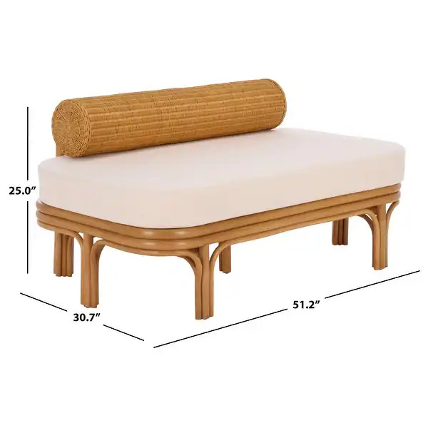 SAFAVIEH Couture Fowley Rattan Bench - 51" W x 31" D x 25" H | Bed Bath & Beyond