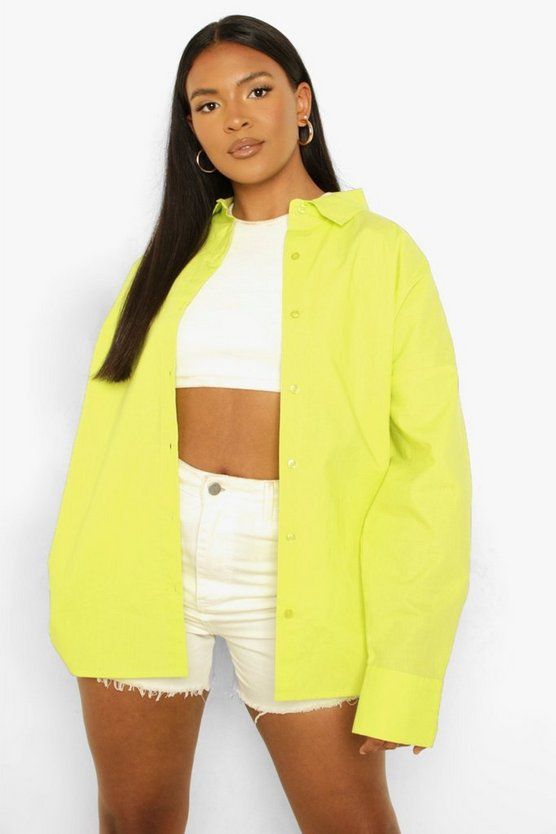 Plus Poplin Oversized Shirt | Boohoo.com (US & CA)