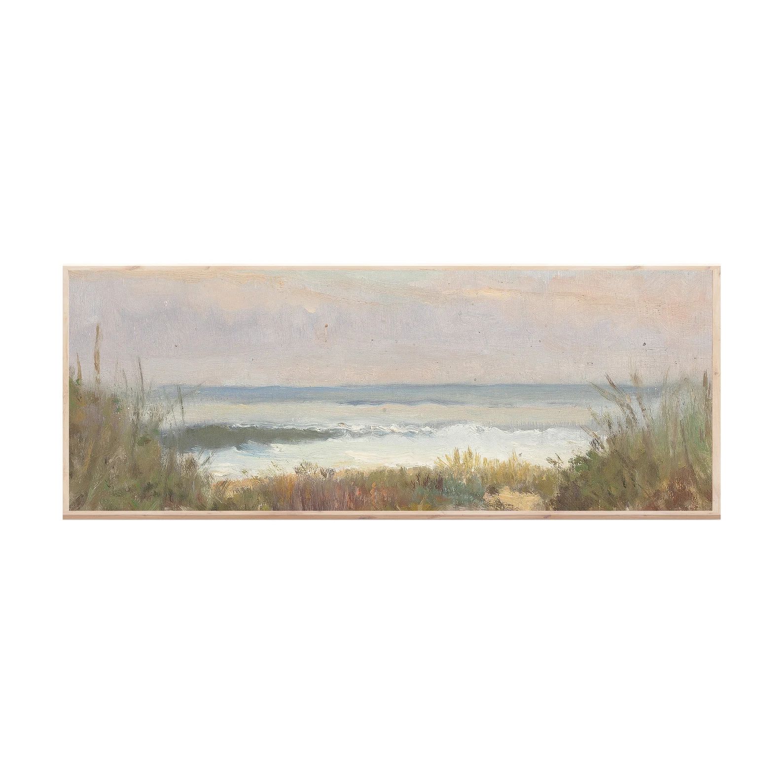 Vintage Sea Painting, Long Landscape Painting, Panoramic Art Print, Instant Download, Printable W... | Etsy (US)