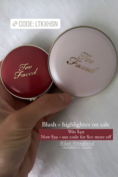 Blush and highlighter on sale, I’m using the combo summer moon + head in the clouds.
Use code LTKxHSN for $10 more off
@hsn @toofaced #hsninfluencer #lovehsn #ad
