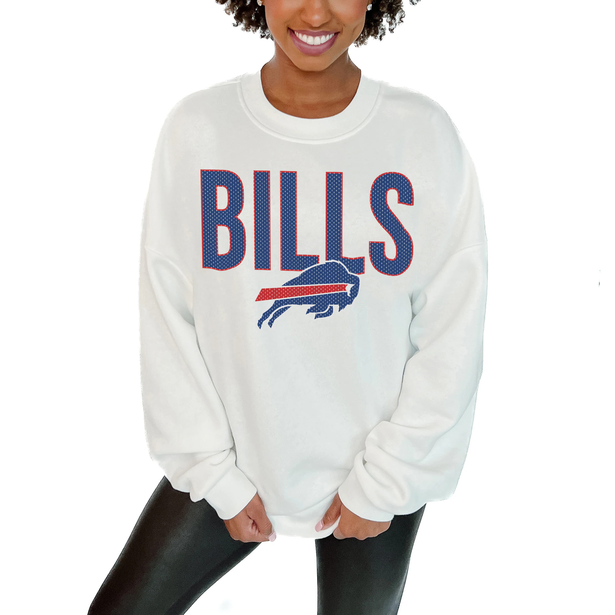 Buffalo Bills Gameday Couture Women's  Just Go With It Oversized Long Sleeve Crewneck Sweatshirt... | Fanatics