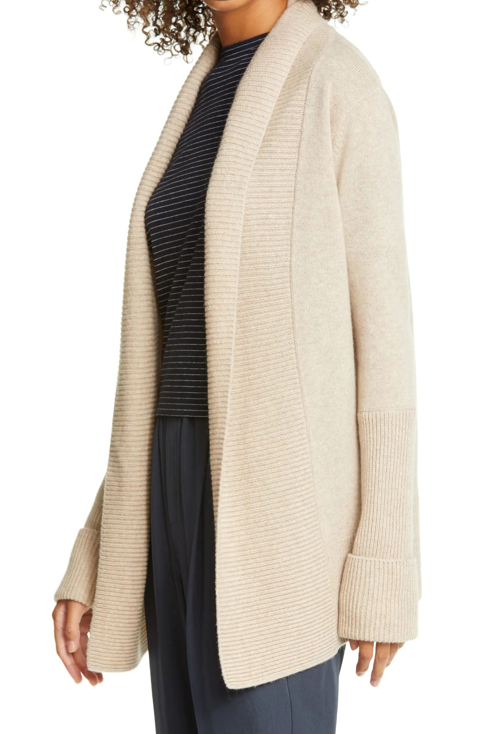 Rib Front Wool & Cashmere Cardigan | Nordstrom