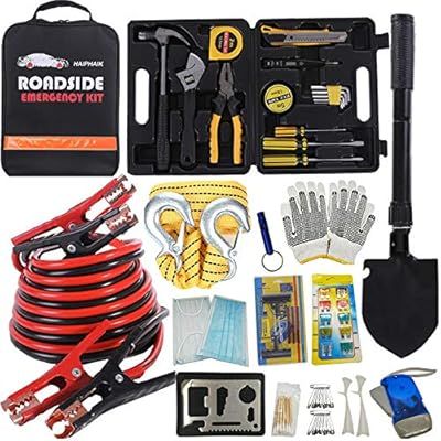 HAIPHAIK Emergency Roadside Toolkit - Multipurpose Emergency Pack Car Premium Road Kit Essentials... | Amazon (US)