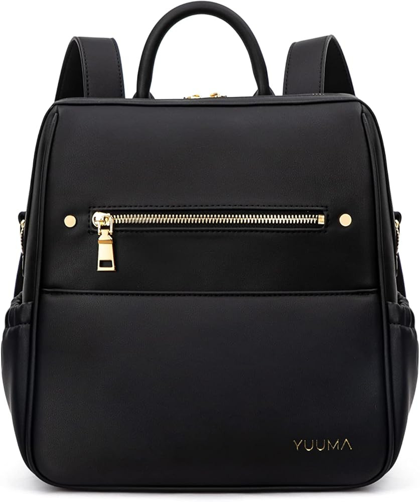 YUUMA Mini Diaper Bag Backpack-Minimalist bag With Premium Vegan Leather Material With 7 Interior... | Amazon (US)