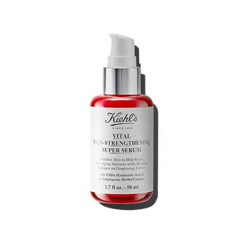Kiehl's Vital Skin-Strengthening Hyaluronic Acid Super Serum, Boosts Radiance & Smooths Fine Lines, Improves & Renews Skin Texture, with Adaptogenic Herbal Complex, for All Skin Types - 1.7 fl oz | Amazon (US)
