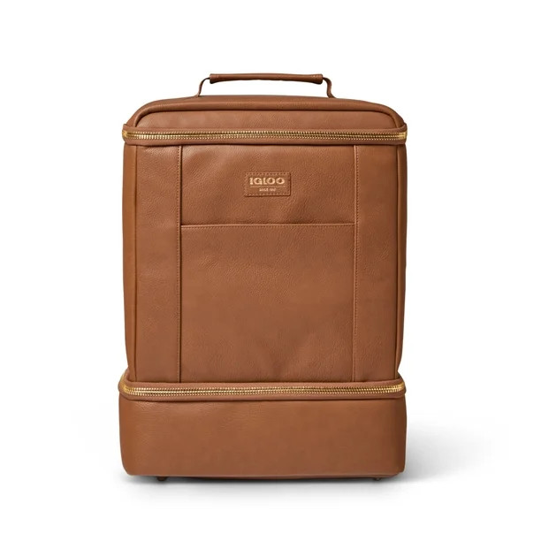 Igloo 26 Can Luxe Dual Compartment Backpack Soft Cooler, Cognac Brown | Walmart (US)