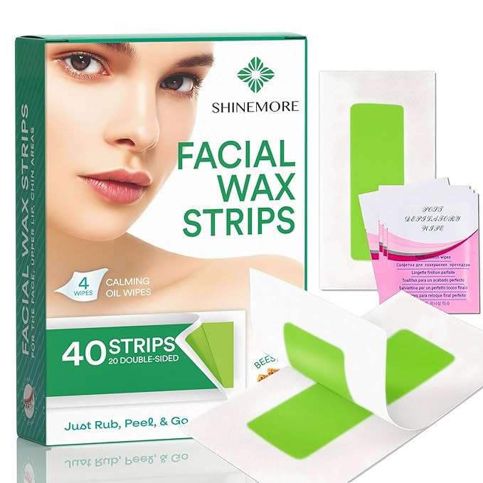 ShineMore Facial Wax Strips for hair removal - Hypoallergenic for All Skin Types - - Gentle and F... | Amazon (US)
