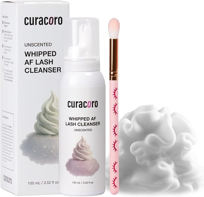 CURACORO 100ml Eyelash Extension Cleanser (Unscented) - 3X Concentrated Whipped Lash Shampoo, Dee... | Amazon (US)