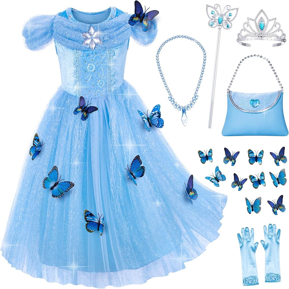 Princess Cinderella Costume for Girls Birthday,Christmas Dress Up With Accessories | Amazon (US)