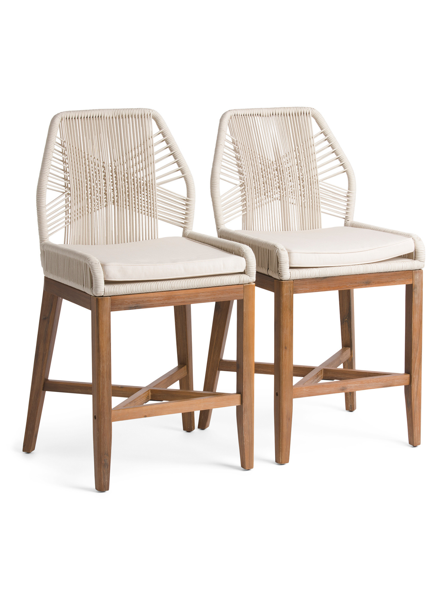 Set Of 2 Rope Crossweave Counter Stools | TJ Maxx