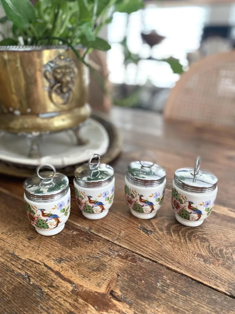 Magnificent Set of Four Royal Worcester Egg Coddlers with Pheasant MotifMeasure 3.5”Combined sh... | Etsy (US)
