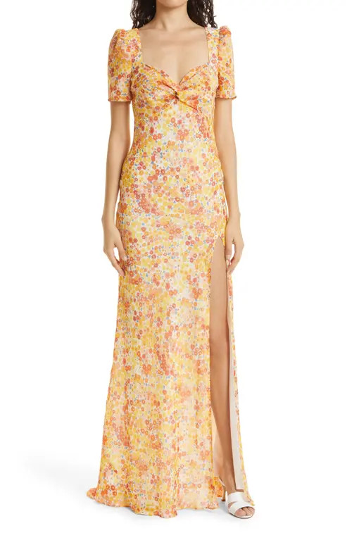 STAUD Lea Floral Print Maxi Dress in Soleil Flower Market at Nordstrom, Size 12 | Nordstrom