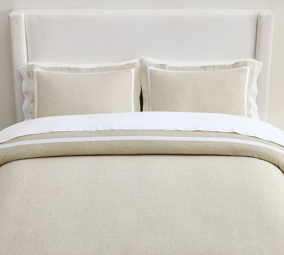 Belgian Flax Linen Frame Duvet Cover | Pottery Barn (US)