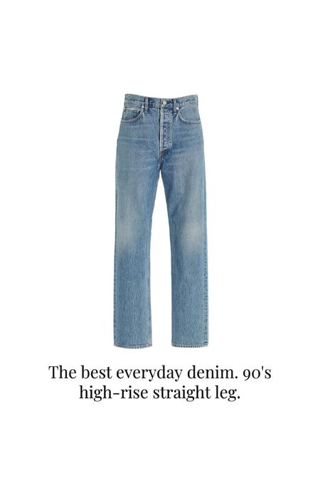 My favorite pair of everyday blue jeans. Perfect wash all year round. High-rise straight leg. TTS