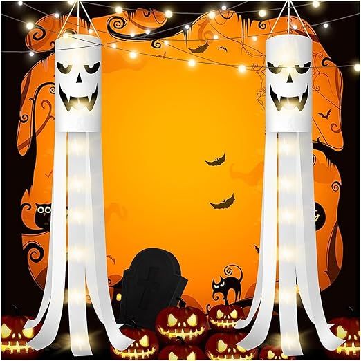 Halloween Decorations Outdoor Halloween Ghost Decor with Lights 6ft Hanging Flying Ghost Hallowee... | Amazon (US)