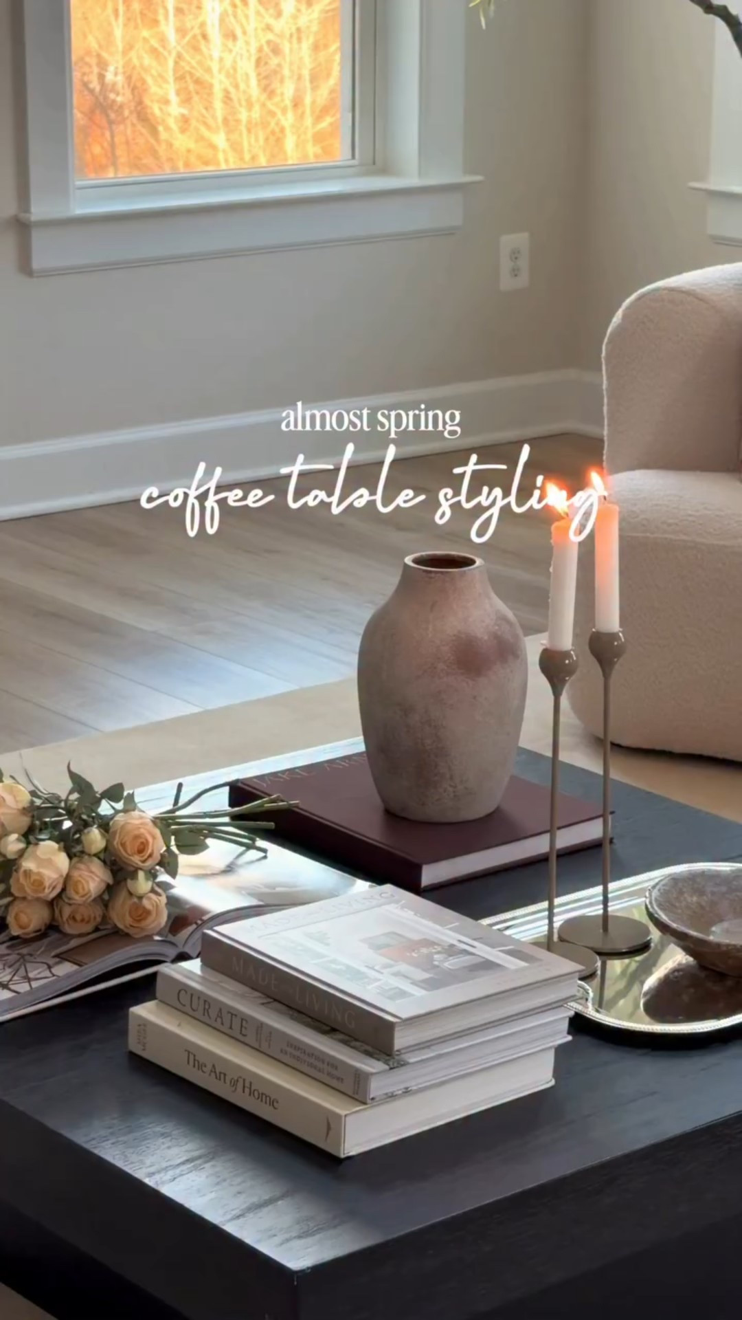 simple “in between seasons” coffee table styling with layered pieces + a fresh pop of the season with these faux stems 🌾🌾 

I’ve been loving my marble bowl from @nabelanoorhome 🤍 vintage + so versatile! 

see something you like // comment SHOP for links to your DM 💌

follow @thehartlandhome for more styling inspo! 

#homeswithpurpose #coffeetablestyling #dreamhome #instahome #homedecorideas

coffee table styling, modern organic homes, open floor plans, spring decor inspo, living room decor, table styling