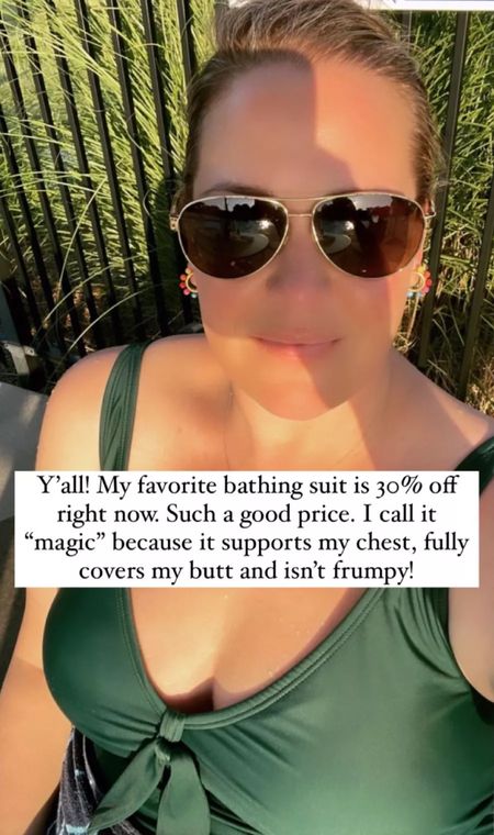 I’ve shared this many times before because it really is that good. I’ve had mine for well over a year now and it’s still one of my favorite bathing suits of all time. And it’s holding up great considering how much I have warn it! It’s affordable and unflattering 🙌🏻🙌🏻 I find it true to size. Mine is an XL. #BathingSuit #OnePiece #FlatteringBathingSuit #OnePieceBathingSuit #GreenBathingSuit #AffordableBathingSuit #LTKsalealert

#LTKunder50 #LTKSeasonal #LTKswim