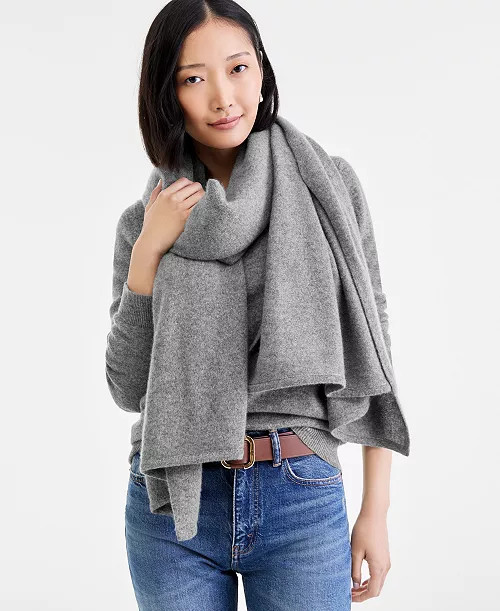 100% Cashmere Oversized Scarf, Macy's Exclusive | Macy's