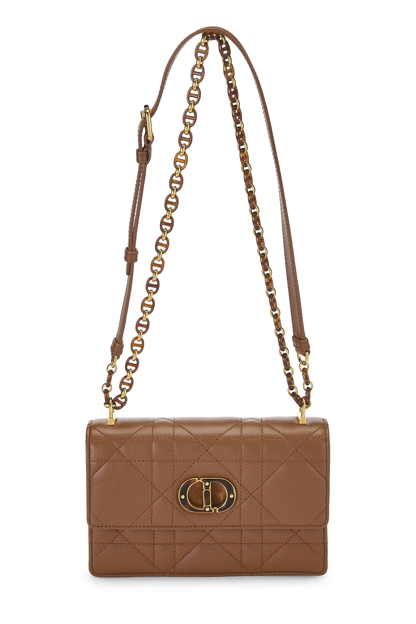 Christian Dior Brown Cannage Lambskin Miss Caro Bag Mini Q9B5401I09001 | WGACA | What Goes Around Comes Around