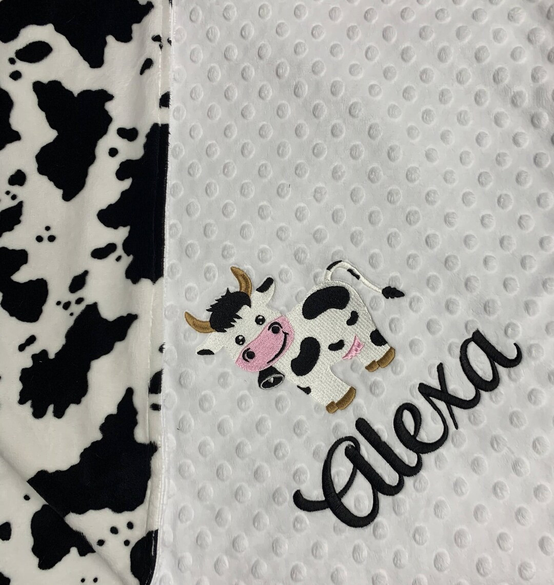 Soft Minky Baby Blanket or Adult Throw - Custom Personalized Cabin Home Decor - Cow Calf Farm Ran... | Etsy (US)