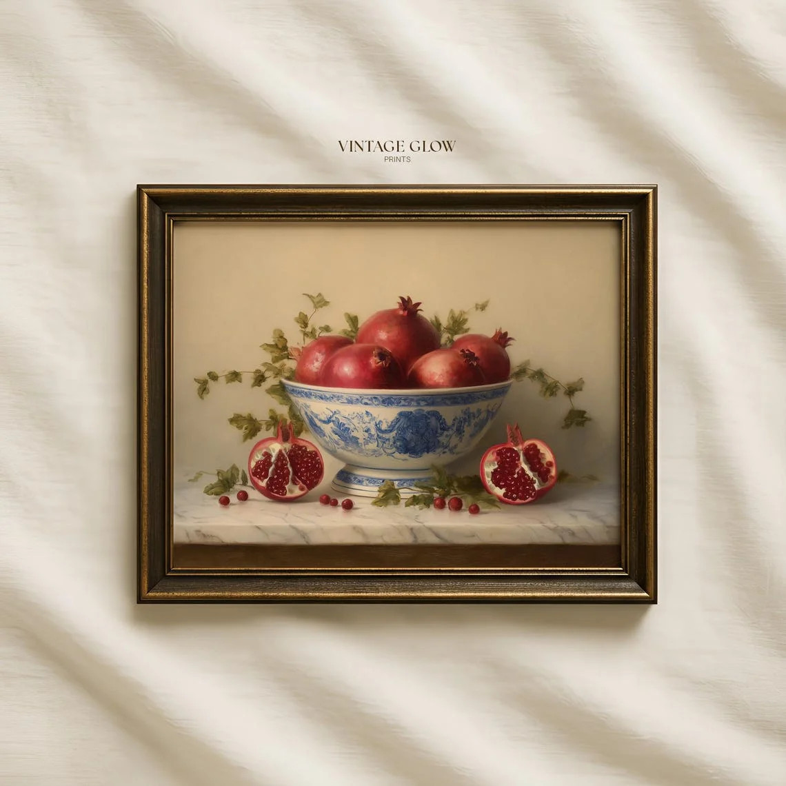 Vintage Pomegranate Kitchen Decor Wall Art Unframed Paper Print - Walmart.com | Walmart (US)