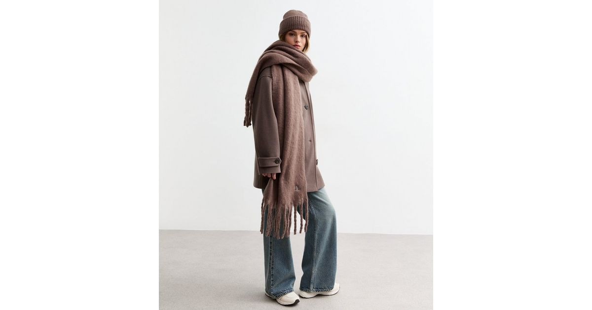 Mink Heavyweight Logo Embroidered Scarf
						
						Add to Saved Items
						Remove from Saved I... | New Look (UK)