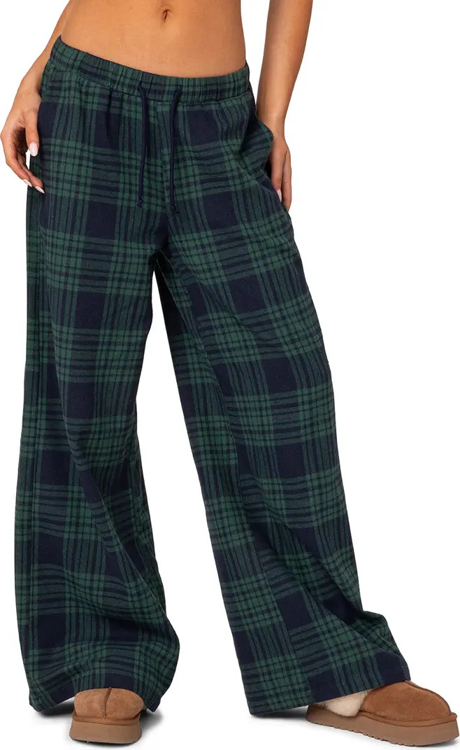 Lounge Around Plaid Wide Leg Pants | Nordstrom